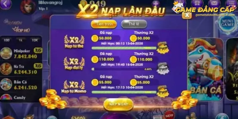 Nạp tiền ngay sau khi tạo acc game thành công